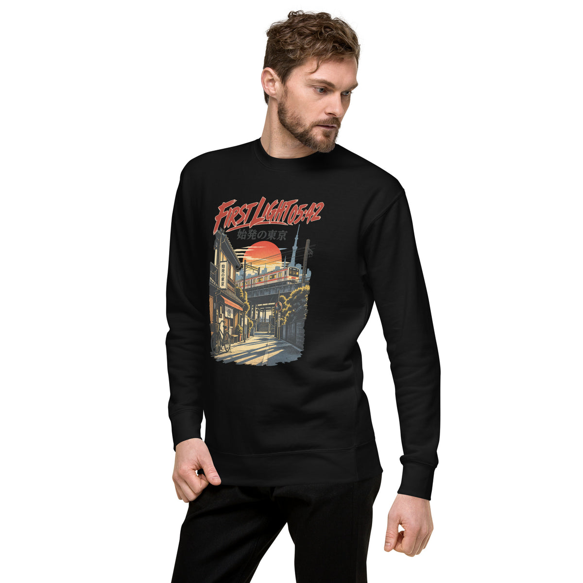 First Light 05:42 Sweatshirt in Black, left three-quarter view