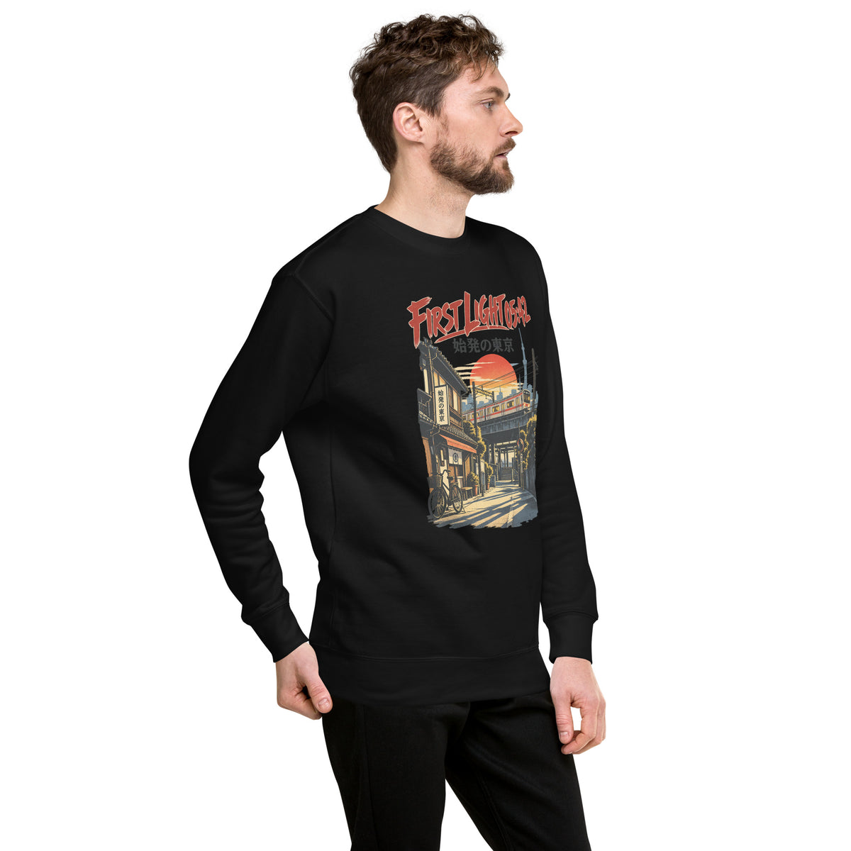 First Light 05:42 Sweatshirt in Black, right three-quarter view
