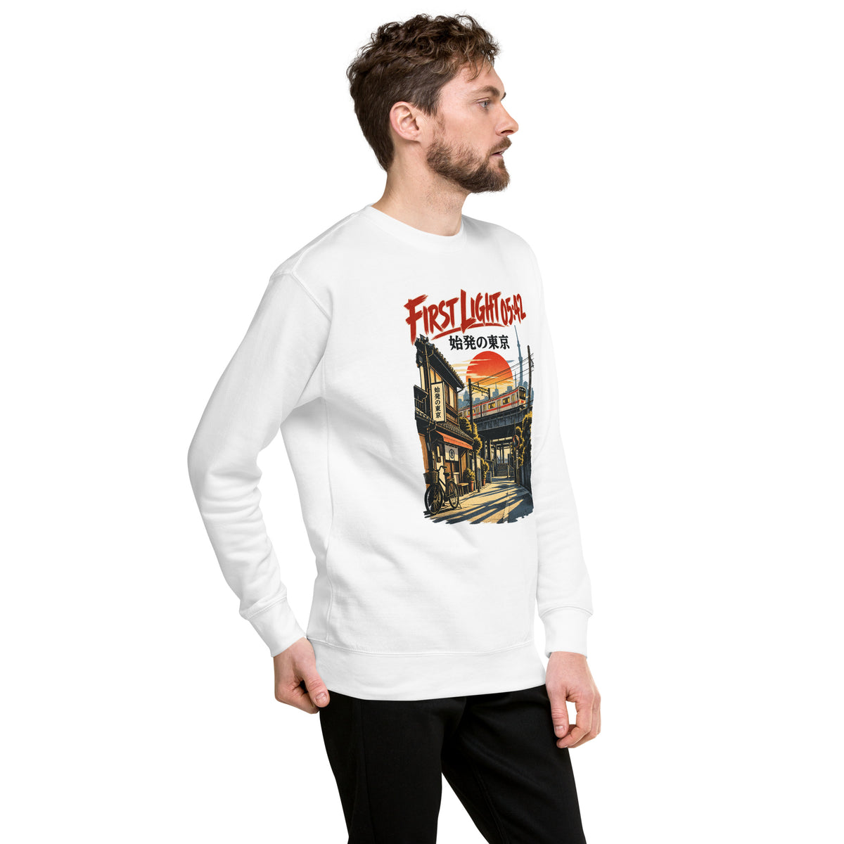 First Light 05:42 Sweatshirt in White, right three-quarter view